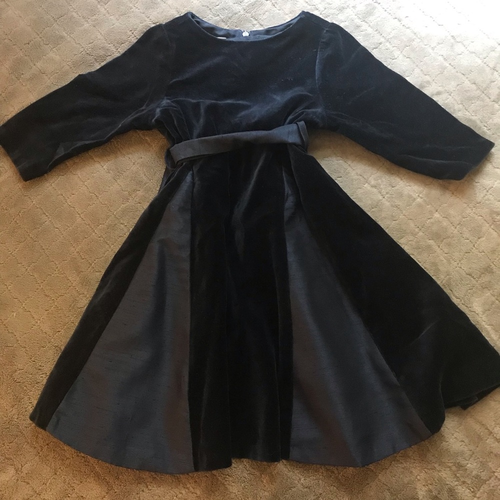 Laura Ashley Navy Blue Velvet Dress